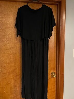 Black Layered Maternity Maxi Dress
